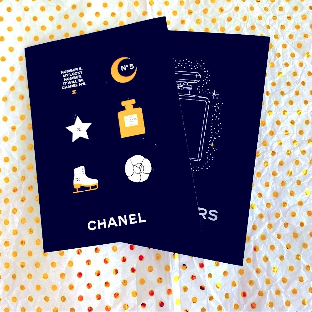Chanel stickers and post card set